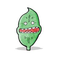 cartoon nervous leaf