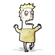 cartoon frightened man N10