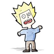 cartoon frightened man N11