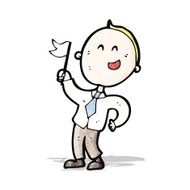cartoon man waving white flag N17