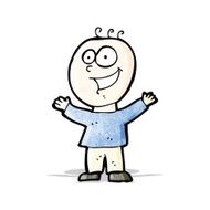 cartoon grinning doodle man