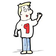 cartoon man in shirt with number nine N2