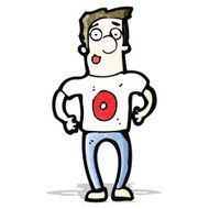 cartoon man in shirt with number zero N2