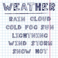 Vector hand draw weather icon set N3