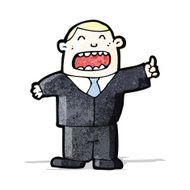 cartoon businessman in suit