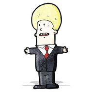 cartoon businessman in suit N3