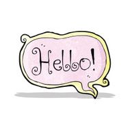 cartoon decorative hello sign