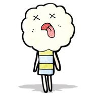 cute cloud head creature cartoon