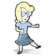 happy woman wearing glasses