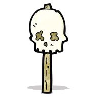 spooky skull signpost cartoon N2