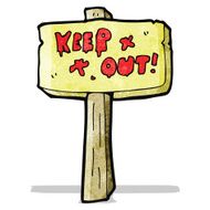 cartoon keep out sign N2