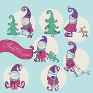 Vector Set of Christmas Gnome