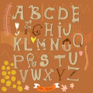 Retro alphabet set in vector