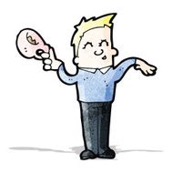 cartoon man with teacup