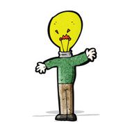 cartoon man with idea light head N2