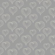 Seamless pattern with Abstract Hearts on a gray background