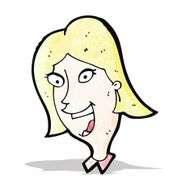 happy female face cartoon