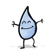 happy water droplet cartoon N2