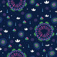 Vector floral seamless pattern with abstract plants