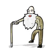 Cartoon Old Man Walking N3
