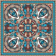 Traditional ornamental floral paisley bandanna N54