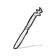 cartoon bent knife