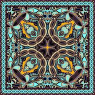 Traditional ornamental floral paisley bandanna N58