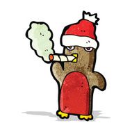 cartoon christmas robin smoking marijuana