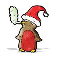 cartoon christmas robin smoking marijuana N2