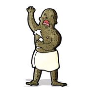 cartoon man dressed in towel