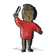 cartoon man combing hair N3