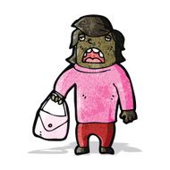 cartoon person with bag
