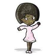 pretty girl pointing cartoon N2