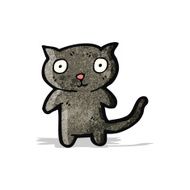 cute black cat cartoon