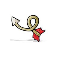 cartoon curling arrow