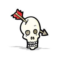 cartoon skull with arrow in N2