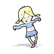 cartoon happy blond girl