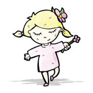cartoon happy blond girl N2