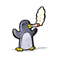 Cartoon Penguin Smoking N2