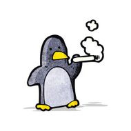 Cartoon Penguin Smoking N3