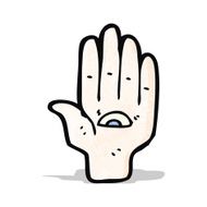 mystic hand symbol cartoon