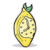 cartoon lemon clock