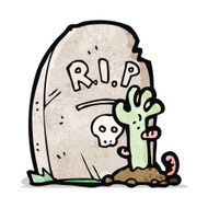 Cartoon Zombie Rising From Grave N3