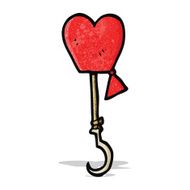 love hooked cartoon symbol