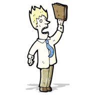cartoon stressed businessman