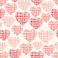 Sketchy vector seamless pattern with hearts