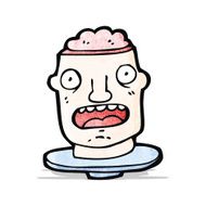 cartoon head on plate