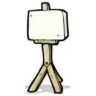 cartoon canvas on easel