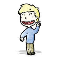 cartoon grinning boy