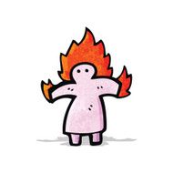 cartoon flaming person symbol